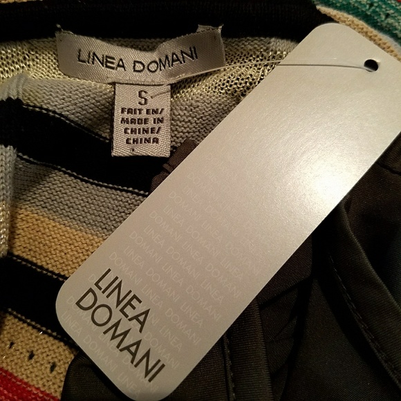 Linea Domani NWT Striped Knit V-neck Multicolored Sleeveless Dress Size S - Picture 6 of 6